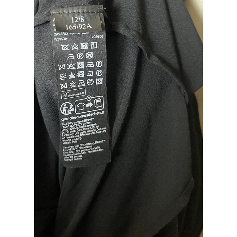 AllSaints Cavarly Maxi Dress Black Layered Ruffle Racerback US 8 UK 12 - Picture 7 of 8